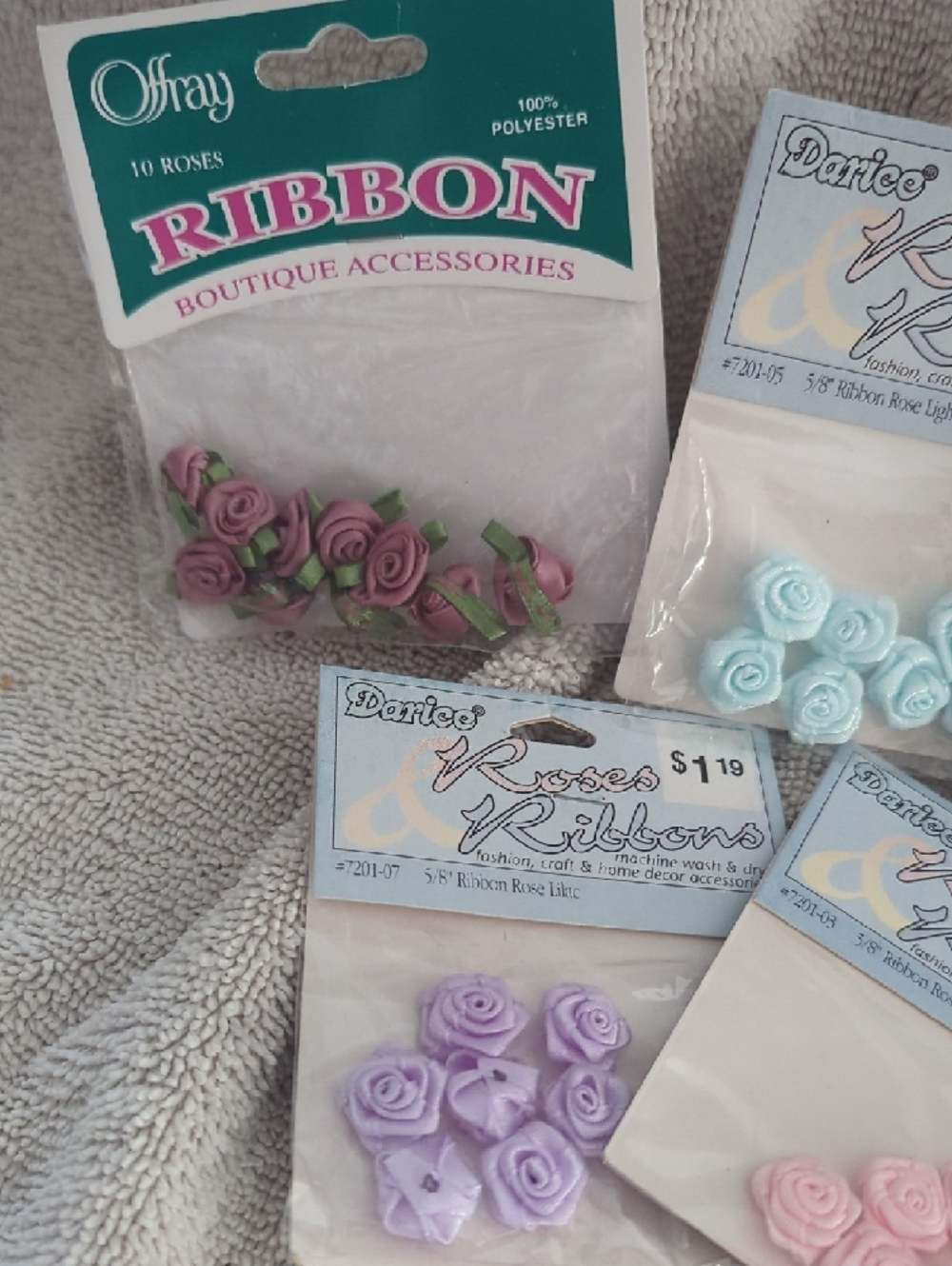 Ribbon Boutique Accessory Flower Embellishments - Pastel Mix - Picture 5 of 7